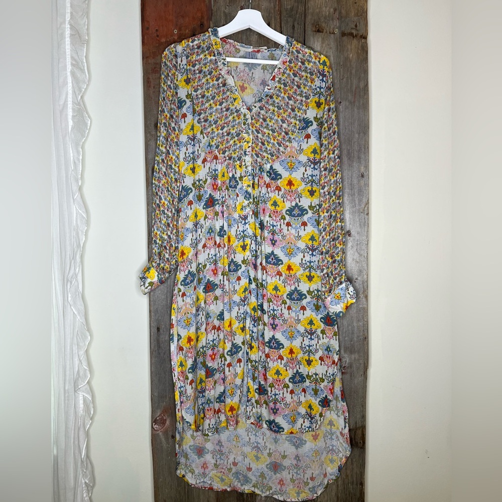 Anthropologie Bl^NK London Lucia Floral Tunic Dress Blouse Size Small - Picture 13 of 13